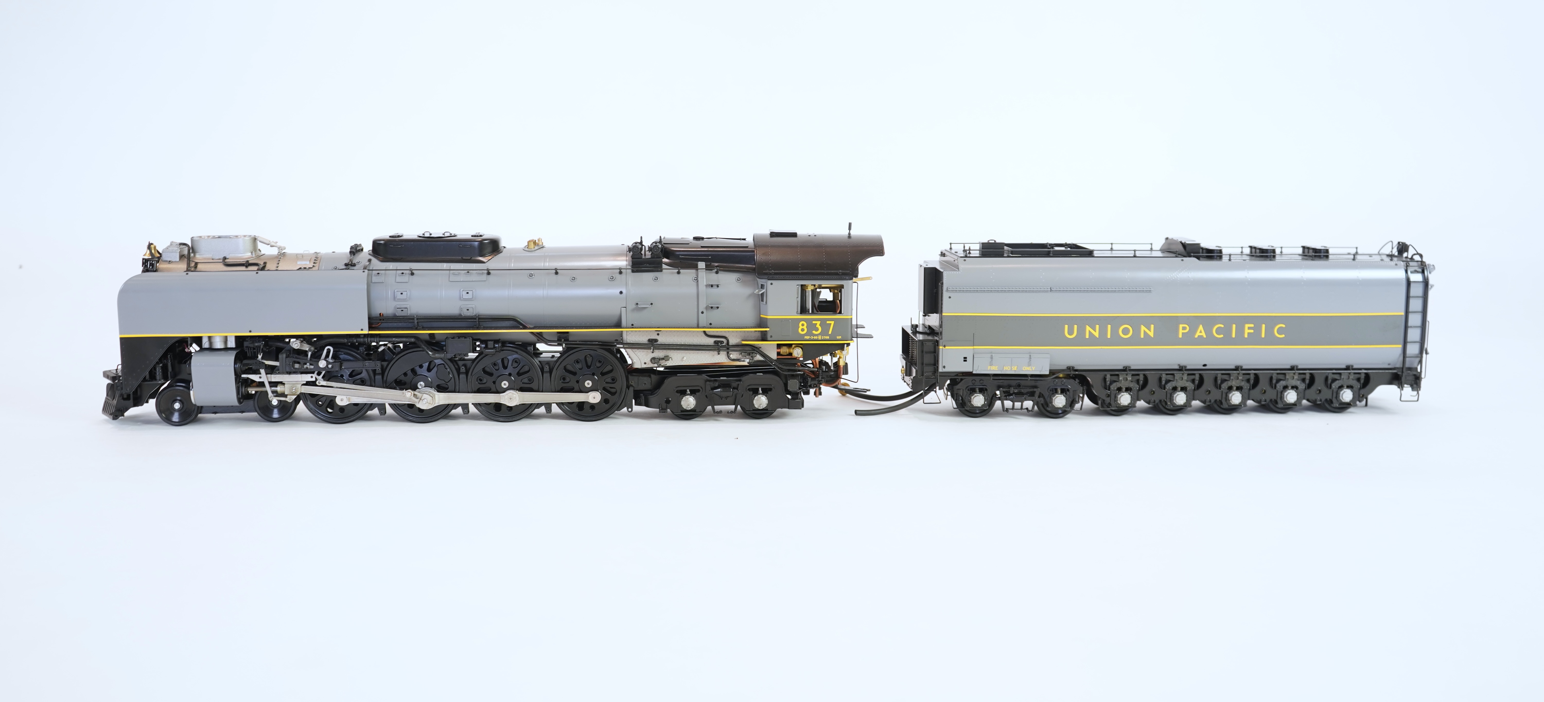 A Gauge One Aster Hobbies live steam Union Pacific FEF Class 844, 4-8-4 tender locomotive, 837, the factory ‘Built Up’ version, spirit fired working two cylinder motion, with assembly instructions, operating instructions